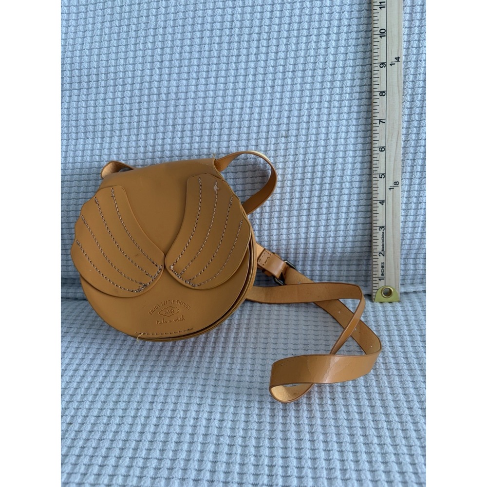 Zara Mini Mustard Yellow Leather Style Wing Coin Purse Bag Charm Key Pouch